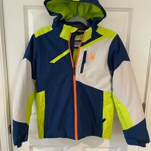 Spyder Youth Jacket in Blue and Neon